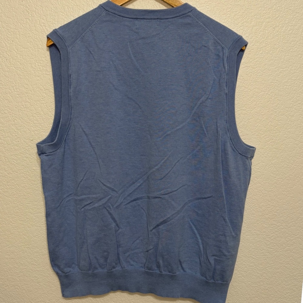 Brooks Brothers Supima Cotton V-Neck Sweater Vest Light Blue Mens XL - Picture 4 of 4